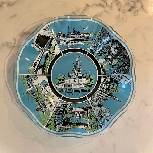 VINTAGE 70's Disney Candy Dish Magic Kingdom Blue - Picture 1 of 6
